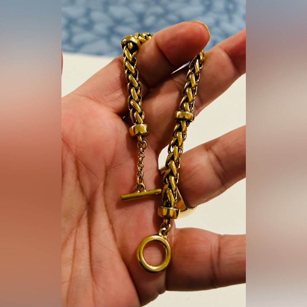 Ralph Lauren Gold Tone Chain Toggle Bracelet